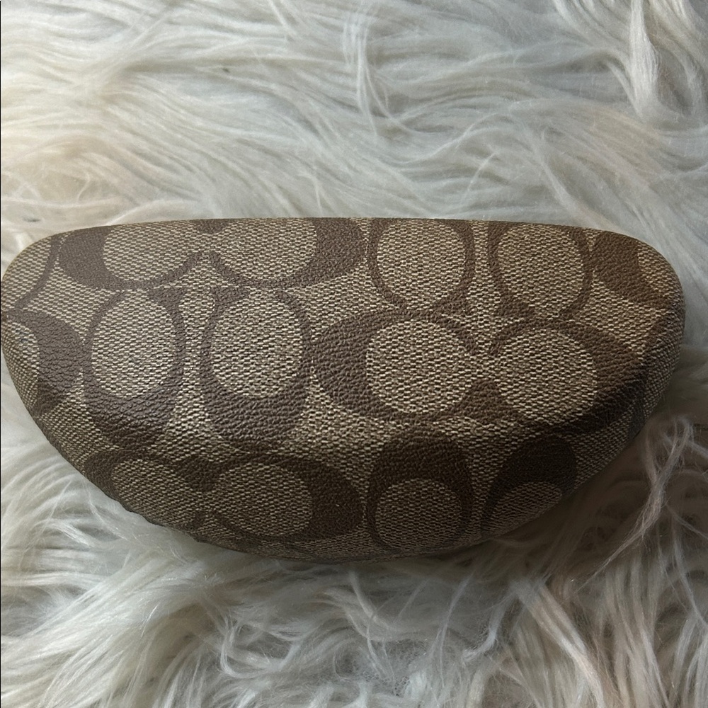 Coach Sunglasses case Khaki & Tan Hard Shell